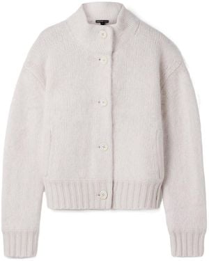 James Perse Halo Brushed-Cashmere Cardigan - White