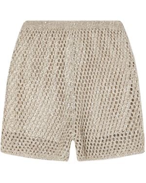 Brunello Cucinelli Elastic Waist Shorts - Natural