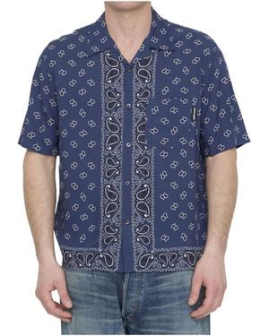 Palm Angels Paisley Printed Bowling Shirt - Blue