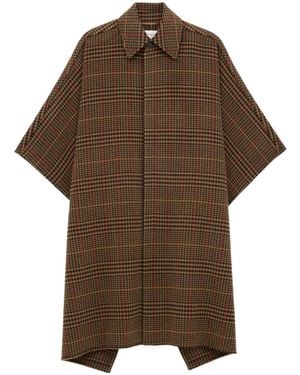 Saint Laurent Plaid Cape - Brown