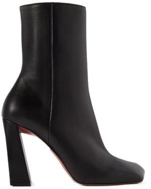 AMINA MUADDI Leather Ankle Boots - Black