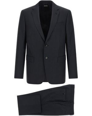 ZEGNA Single-Breasted Two-Piece Suit - Blue