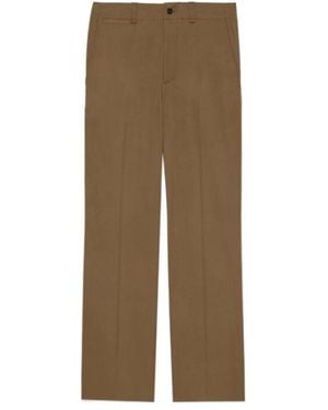 Saint Laurent Mid-Rise Tailored Trousers - Natural
