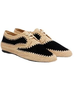 Gabriela Hearst Strength Raffia And Suede Derby Shoes - Multicolour