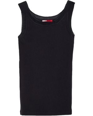 MAX&Co. Solid-Colored Sleeveless T-Shirt - Black