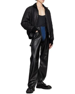 GmbH Lata Faux-Leather Denim Jeans - Blue