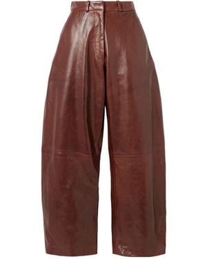 Nour Hammour Casual Trousers With Belt Loops - Red
