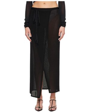 Frankie Shop Alsen Thin Knit Wrap Maxi Skirt - Black