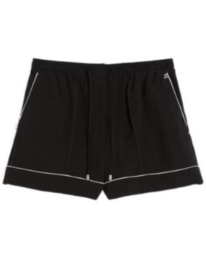 Sportmax Crespo Contrast Trim Drawstring Shorts - Black