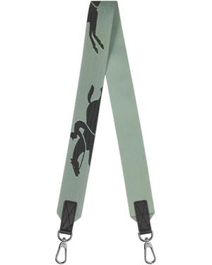 Longchamp Logo-Jacquard Canvas Shoulder Strap - Blue