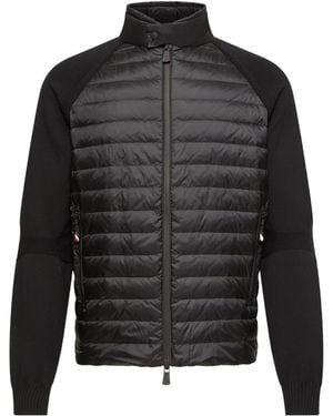 Moncler Grenoble Tricot Quilted Cardigan - Grey