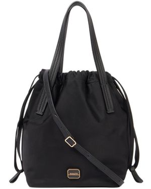 KHAITE Rory Medium Leather-Trimmed Bucket Bag - Black