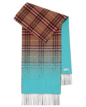 Burberry Gradient Check Cashmere Scarf - Blue