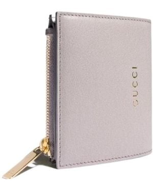 Gucci Small Wallet With Lettering - Gray