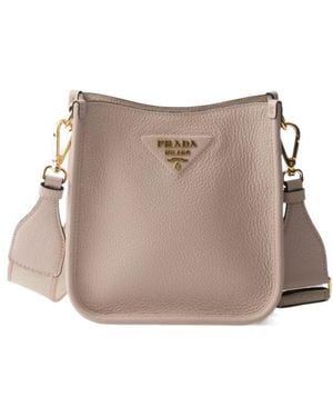 Prada Mini Leather Shoulder Bag - Natural