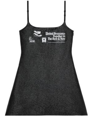 Courreges Courrges Resistance Vinyl Mini Slip Dress - Black