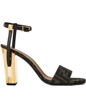 Fendi Goldembellished Highheeled Shoes - Metallic