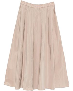 Aspesi Pleated Taffeta Skirt - Natural