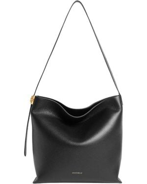 Coccinelle C-Me Logo Printed Hobo Bag - Black