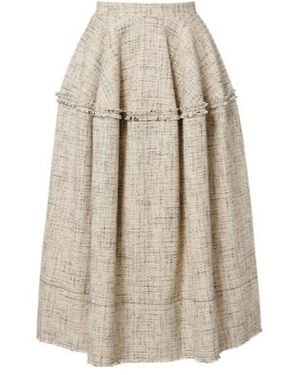 Erdem Cotton-Blend Tweed Midi Skirt - Natural