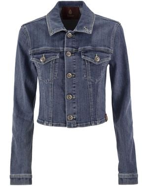 Dondup Single-Breasted Denim Jacket - Blue