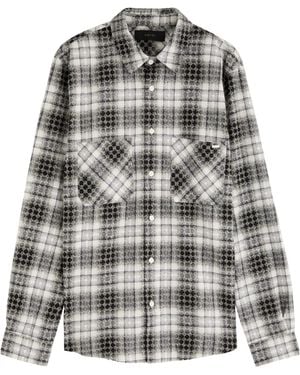 Amiri Cotton Checked Shirt - Gray