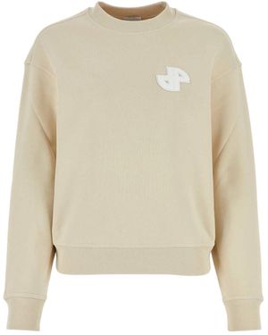 Patou Crew Neck Long Sleeve Sweatshirt - Natural