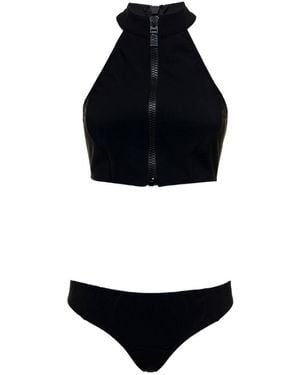 Givenchy Zipped Front Bikini Set - Black