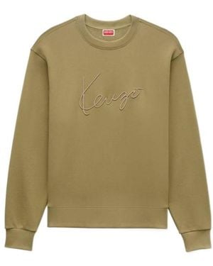 KENZO Signature' Embroidered Sweatshirt - Green