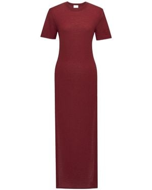 Saint Laurent Short-Sleeved Dress - Red