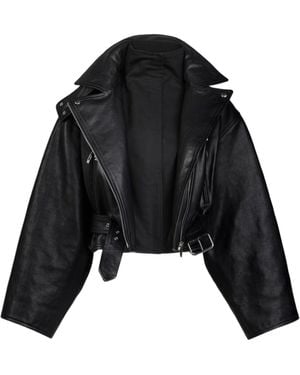 Alaïa Alaïa Belted High-Neck Jacket - Black