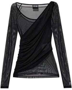 Versace Jeans Couture Couture Semi-Sheer Top - Black