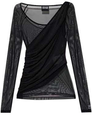 Versace Jeans Couture Couture Semi-Sheer Top - Black