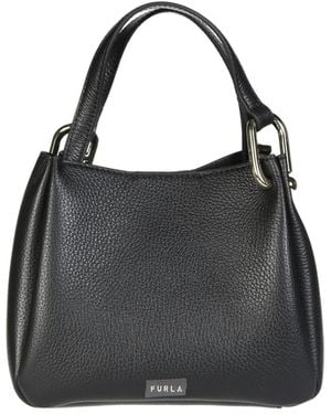 Furla Logo-Letter Shoulder Bag - Black