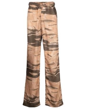 DIESEL Abstract Print Straight-Leg Trousers - Natural