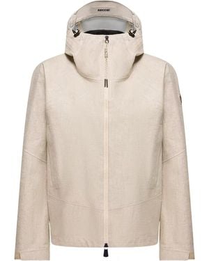 Moncler Chartres Linen Blend Hooded Jacket - Natural