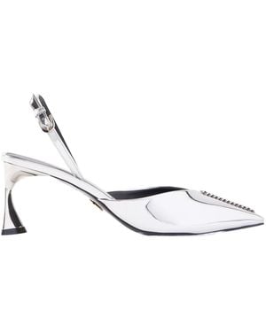 Stella McCartney Elsa Embellished Metallic Slingback Court Shoes - White