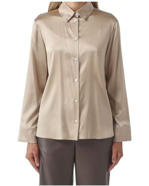 Max Mara Satin-Finish Button-Up Shirt - Natural