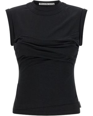 Alexander Wang Ruched Detailed Tank Top - Black