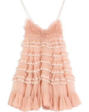 Valentino Chiffon Short Dress - Pink