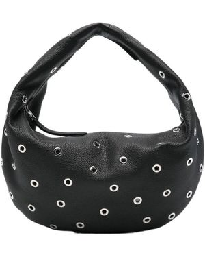KHAITE Medium Olivia Eyelet Detailed Hobo Bag - Black