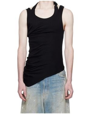 Jean Paul Gaultier Twisted Double Layered Tank Top in Black for