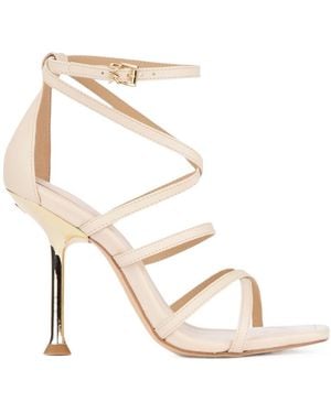 Michael Kors Imani 100Mm Leather Sandals - White
