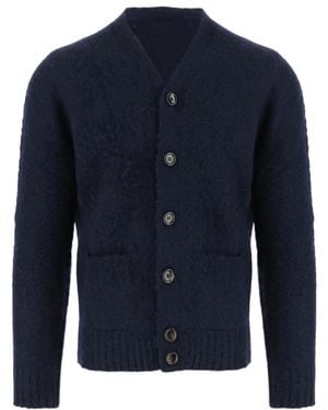 Aspesi V-Neck Buttoned Cardigan - Blue