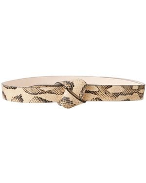 Isabel Marant Snake-Effect Leather Belt - Natural