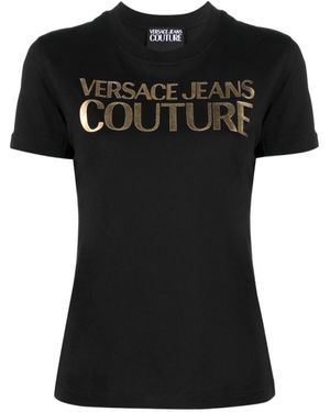 Tシャツ・カットソー VERSACE JEANS COUTURE Woman T-Shirt Black 78HAHT00CJ03T G89 VERSACE JEANS COUTURE | Printed Logo T-Shirt | Regular Fit T