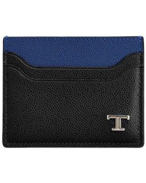 Tod's Logo Plaque Bi-Fold Card Wallet - Blue