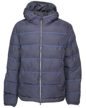 ZEGNA Striped Padded Jacket - Blue