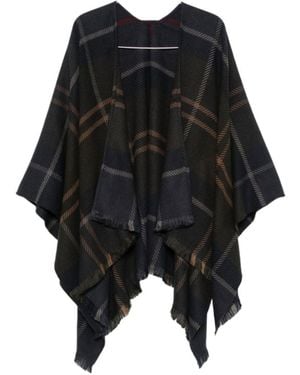 Barbour Tartan Poncho - Black
