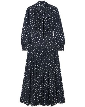 RIXO London Polka Dot Midi Dress - Blue